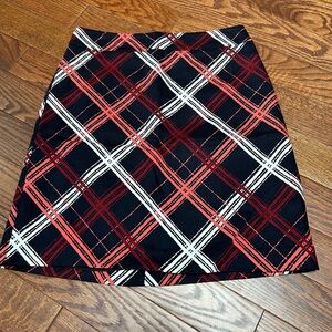 NWT Ann Taylor Skirt - Navy, Burgundy, Coral and White Plaid